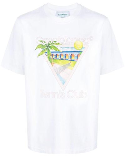 Casablancabrand Tennis Club Icon Screen Printed T-shirt Clothing - White
