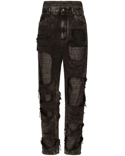 Dolce & Gabbana Jeans With Tear Detail - Black