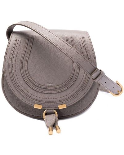 Chloé `Marcie` Small Saddle Bag - Grey