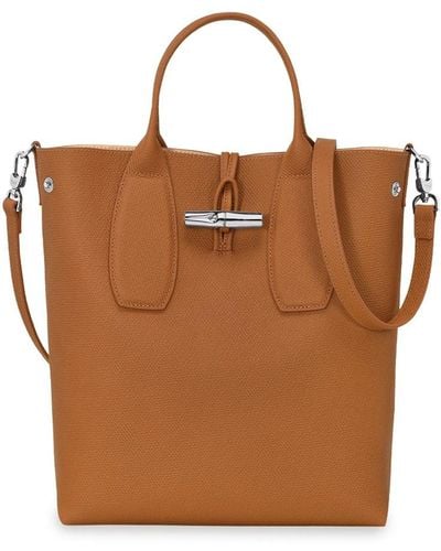 Longchamp `Roseau` Medium Handbag - Brown