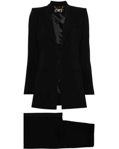 Elisabetta Franchi Logo-plaque Flared Suit - Black