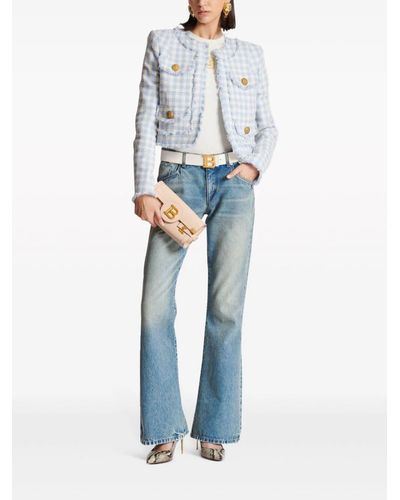 Balmain Jeans denim western bootcut blu chiaro