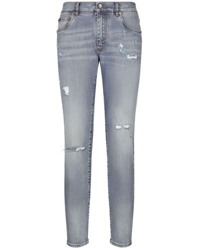 Dolce & Gabbana Slim Jeans With Patch - Blue