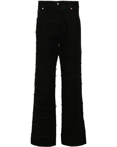 ANDERSSON BELL `New Patchwork` Wide Leg Jeans - Black
