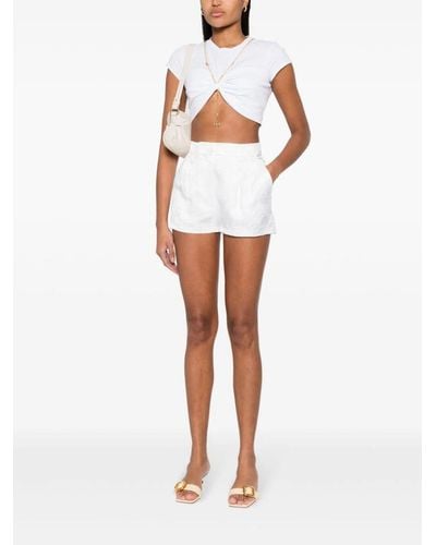 Elisabetta Franchi Shorts con logo jacquard - Bianco