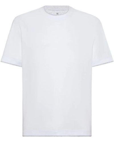 Brunello Cucinelli Double-Layer Cotton T-Shirt - White