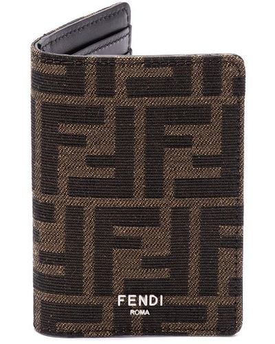 Fendi `Ff 19` Vertical Card Case - Brown