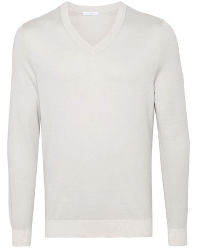 Malo V-Neck Sweater - White
