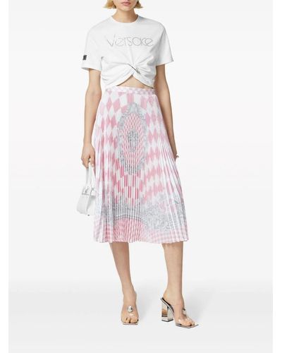 Versace `Silver Baroque` Print Long Skirt - Rosa