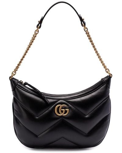 Gucci `Gg Marmont` Shoulder Bag - Black