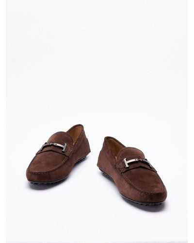 Tod's `Double T Time City Gommino` Loafers - Marrone