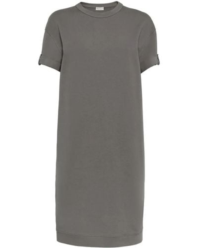 Brunello Cucinelli `French Terry` Dress - Gray