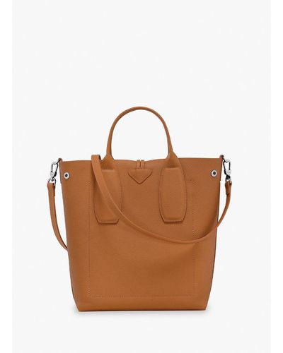 Longchamp `Roseau` Medium Handbag - Marrone