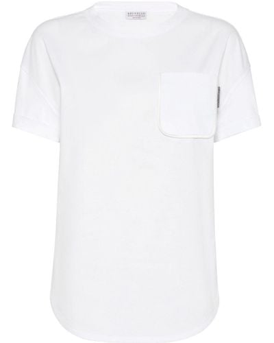 Brunello Cucinelli Crew Neck T-Shirt - White