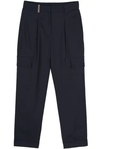 Peserico Tailored Cargo Pants - Blue