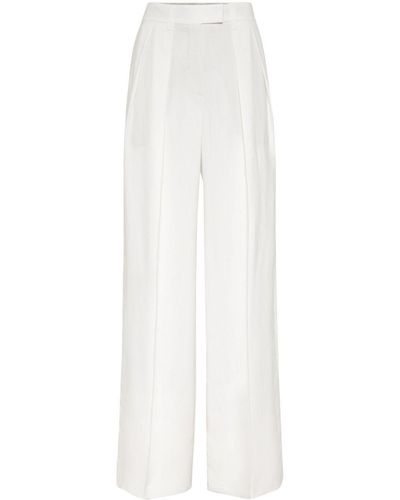 Brunello Cucinelli Wide-leg Tailored Trousers - White