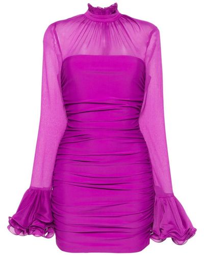 ROTATE BIRGER CHRISTENSEN Ruffled Chiffon Minidress - Women's - Recycled Polyamide/recycled Polyester/elastane - Purple