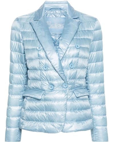 Herno Double-breasted Padded Jacket - Blue