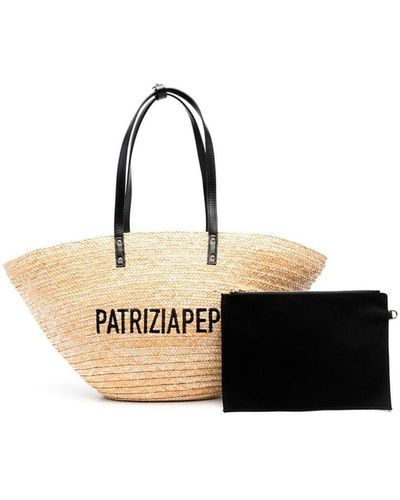 Patrizia Pepe `Summer Straw` Tote Bag - Natural