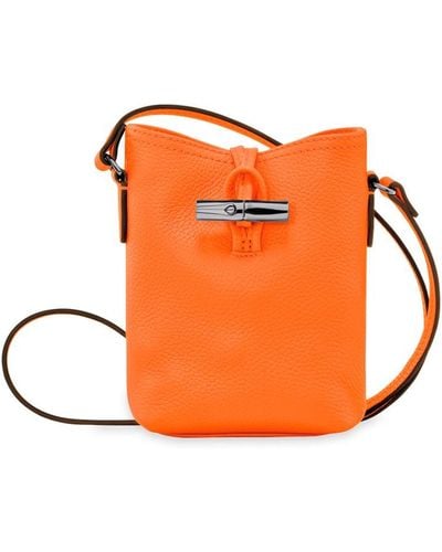 Longchamp `Roseau Essential` Extra Small Crossbody Bag - Orange