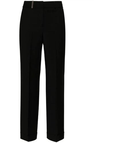 Peserico Patch-detail Tailored Trousers - Black