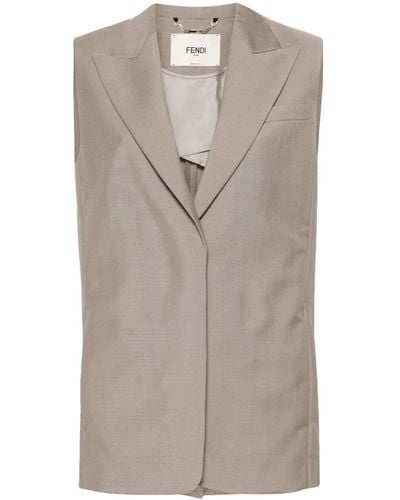 Fendi Mohair Tailored Vest - Gray