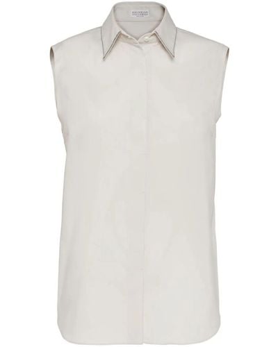Brunello Cucinelli Sleeveless Shirt - White