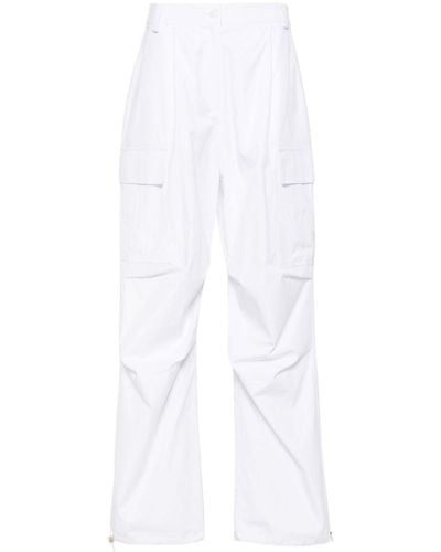 Patrizia Pepe Logo-appliqué Cargo Trousers - White