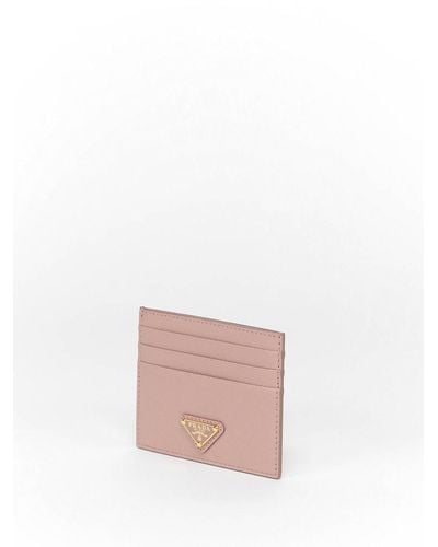 Prada Saffiano Leather Card Holder - Rosa
