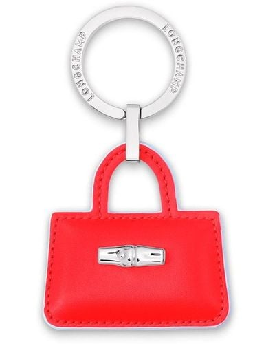 Longchamp `Roseau Box` Key Ring - Red