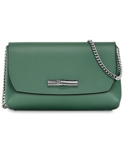Longchamp `Roseau Box` Small Clutch Bag - Green