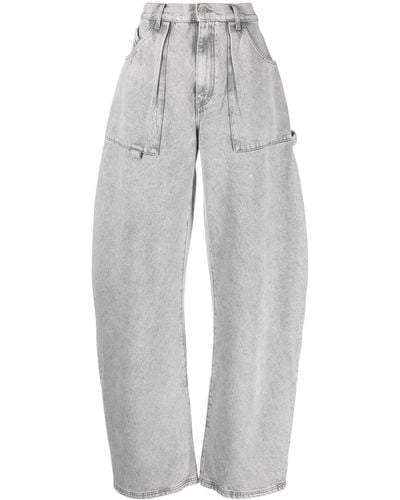 The Attico Effie Wide-leg Jeans - Women's - Cotton - Gray