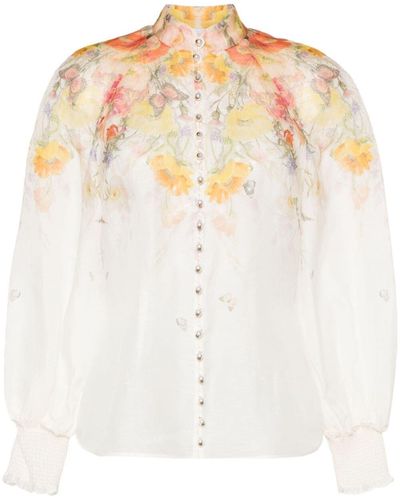 Zimmermann Tranquillity Floral-print Blouse - White