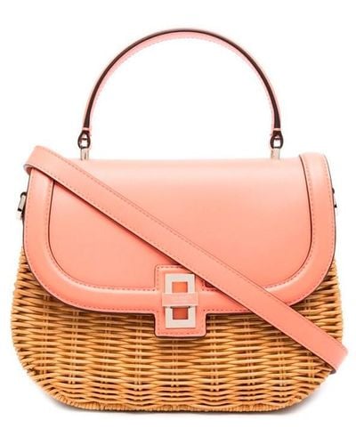 Kate Spade `gracie Wicker` Medium Top Handle Bag - Pink