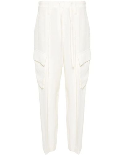 Brunello Cucinelli Pants With Monili Details - White
