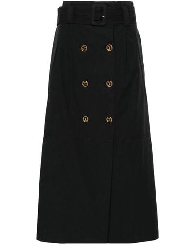 Twin Set Straight Midi Skirt - Black