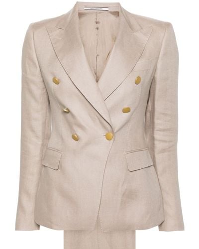Tagliatore Double-breasted Linen Suit - Natural