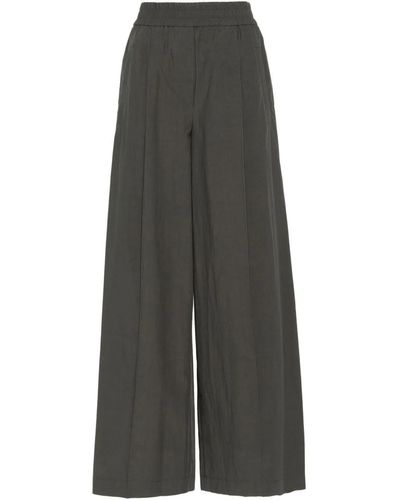 Brunello Cucinelli Wide Leg Trousers - Grey