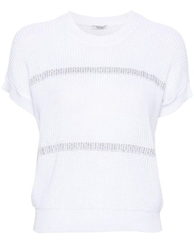 Peserico Short Sleeve Sweater - White