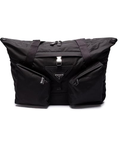 Prada `Re-Nylon` And Leather Duffle Bag - Black