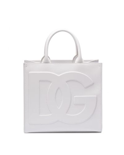 Dolce & Gabbana Small `Dg Daily` Shopper Bag - White