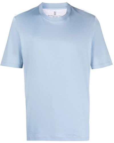 Brunello Cucinelli Round-neck Cotton T-shirt - Blue