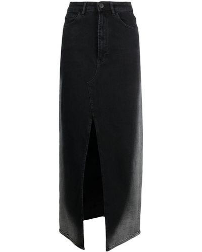 3x1 `elizabella Maxi` Midi Denim Skirt - Black