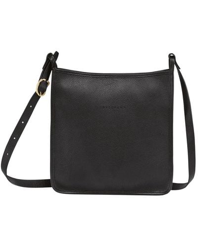 Longchamp `Le Foulonné` Medium Crossbody Bag - Black