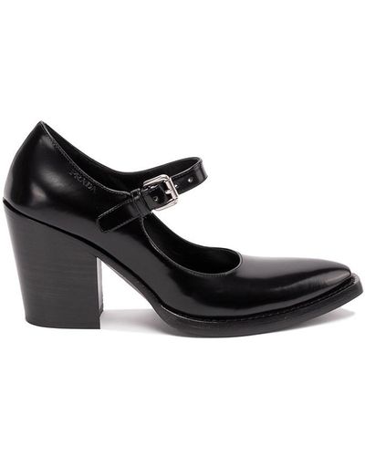 PRADA 25S PLATFORM MARY JANE SHOES IN BLACK SUEDE STYLE 2 main image 0