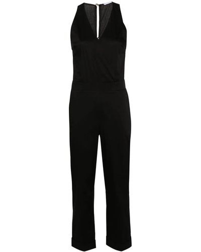 Patrizia Pepe V-neck Poplin Jumpsuit - Black