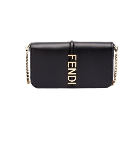 Fendi `Graphy` Wallet On Chain - Black