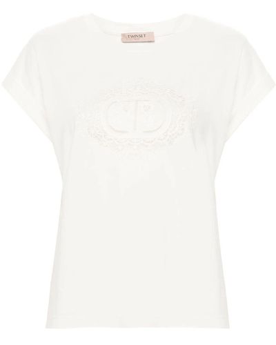 Twin Set Logo Embroidery T-shirt - White