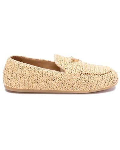 Prada Crochet Loafers - Natural