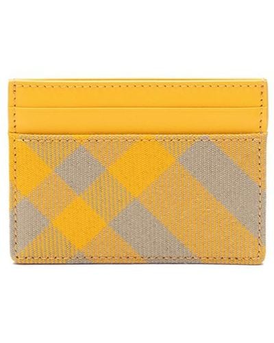 Burberry `Seasonal Check` `Sandon` Card Case - Yellow